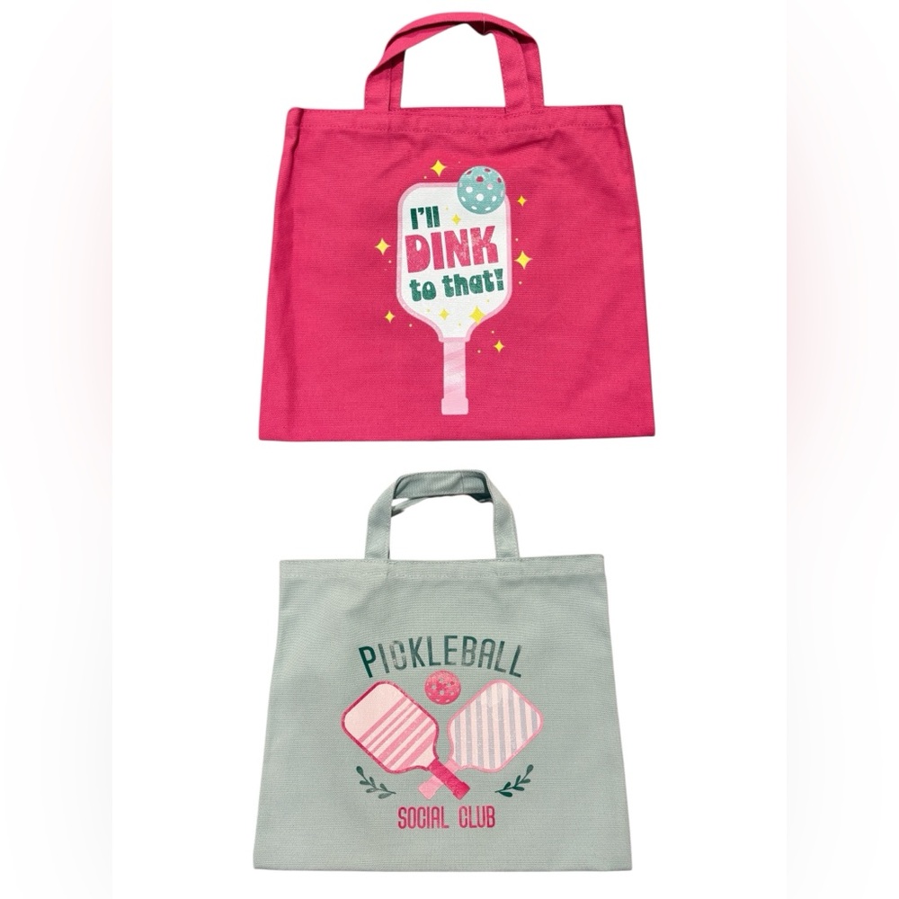 Pink and green Pickleball Tote Bags